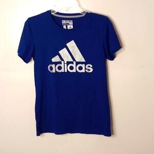 Adidas Women's Small The Go To Performance Blue Short sleeve t-shirt. ATLEISURE